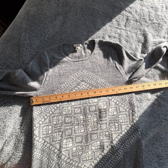 J Crew Women Sweater Small Merino Wool Preppy Nordic Print Outdoor Western 18891 - Picture 4 of 9